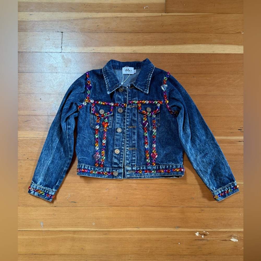 Lola and the Boys Jelly Bean Denim Jacket Girls Size 10
